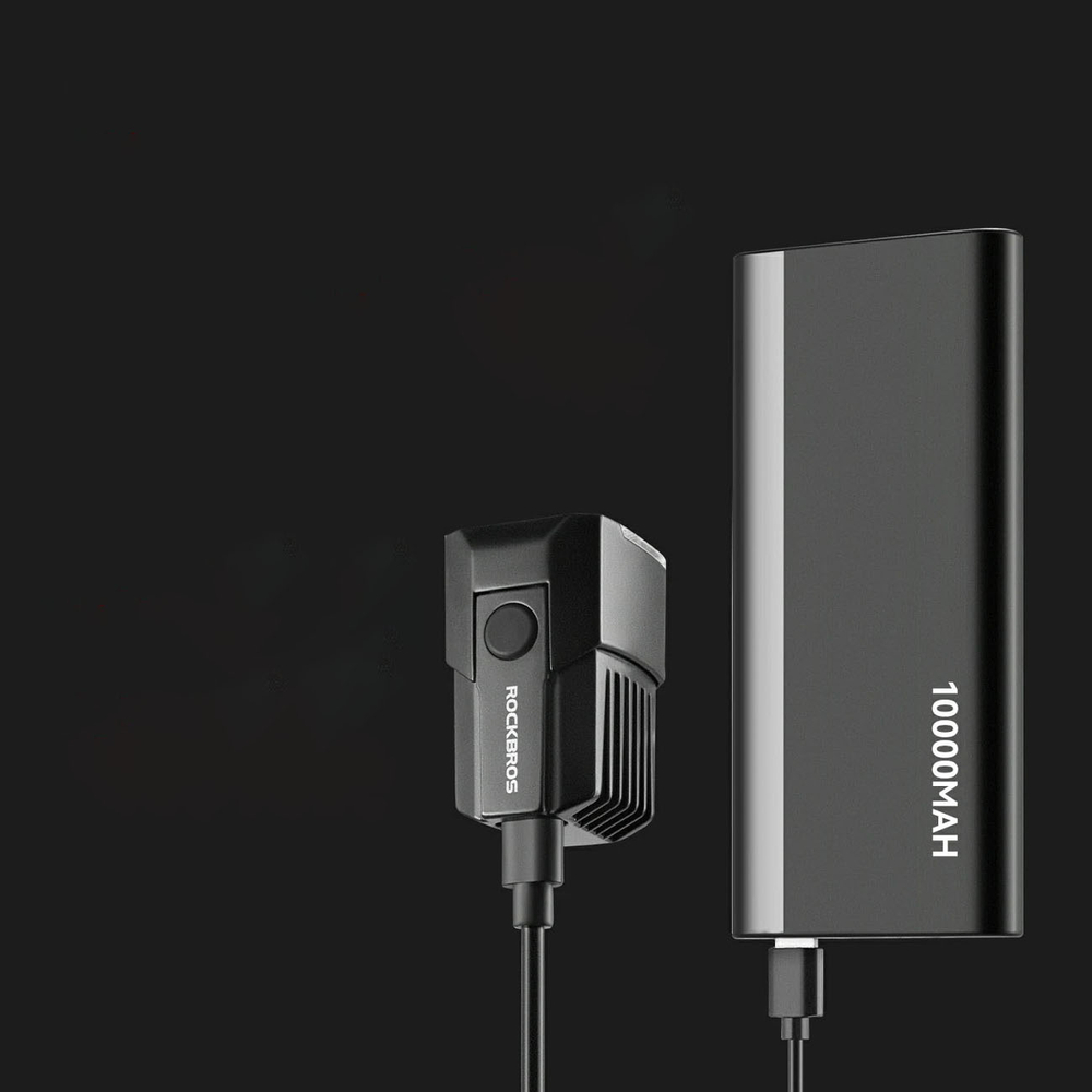 Rockbros RHL1600 Priekinė dviračio lempa 1600 lm su išorine maitinimo dalimi USB-C - juoda