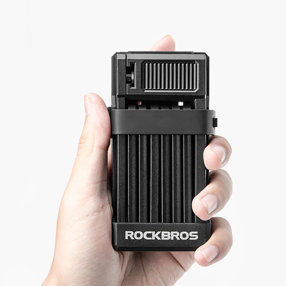 Rockbros LKXR2010 sulankstytas dviracio spyna su raktu - juoda