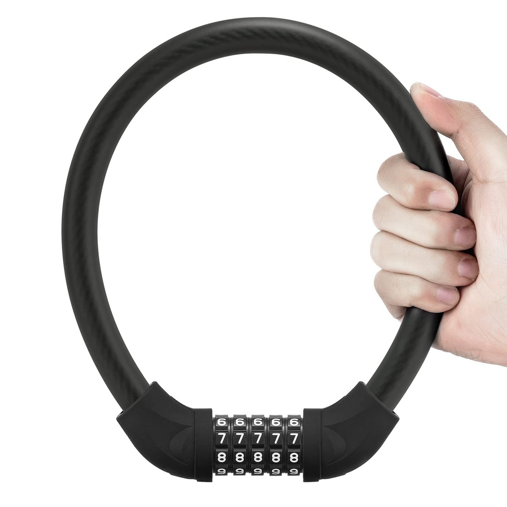 Rockbros RKS870-BK dviračio spyna su kodu, plieno kabelis, 85 cm - juoda