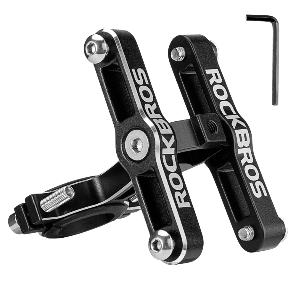 Rockbros KS-415 reguliuojamas aliuminio butelio laikikilčio adapteris - juodas