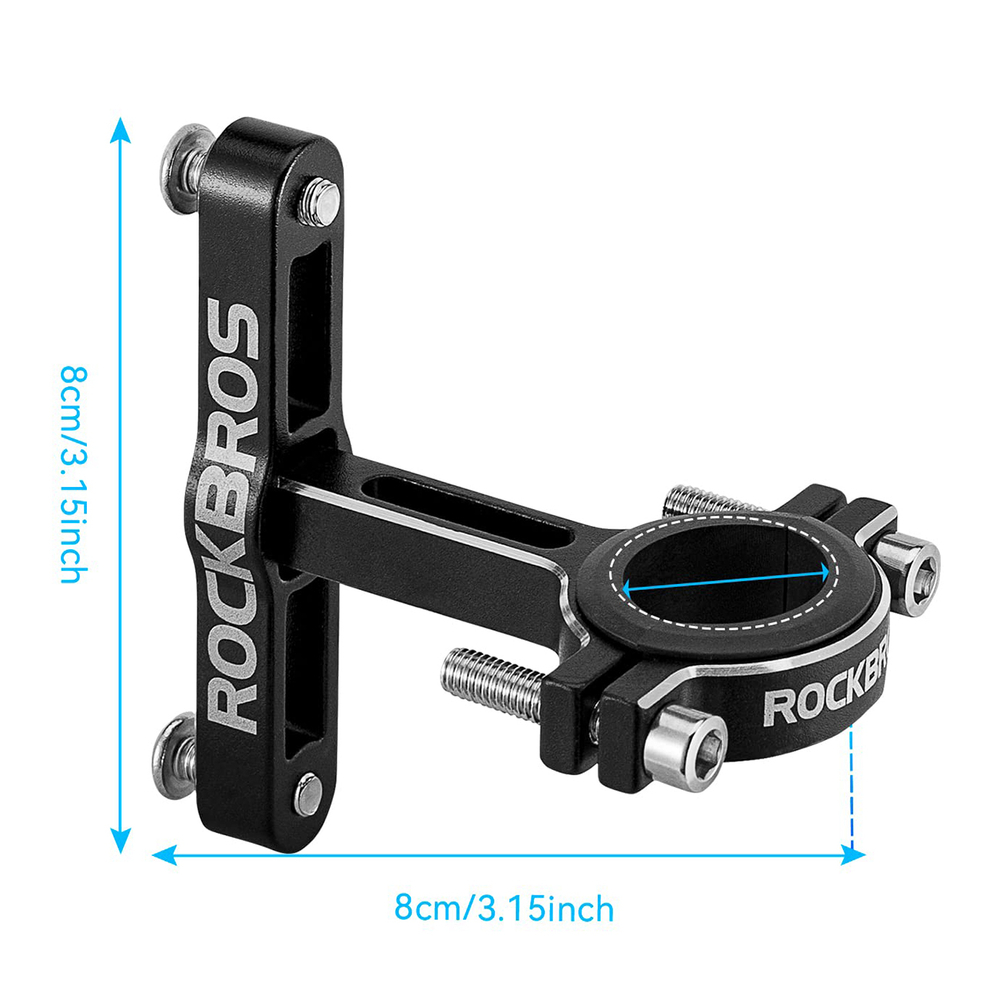 Rockbros KS-416 reguliuojamas aliuminio butelio laikikilčio adapteris - juodas