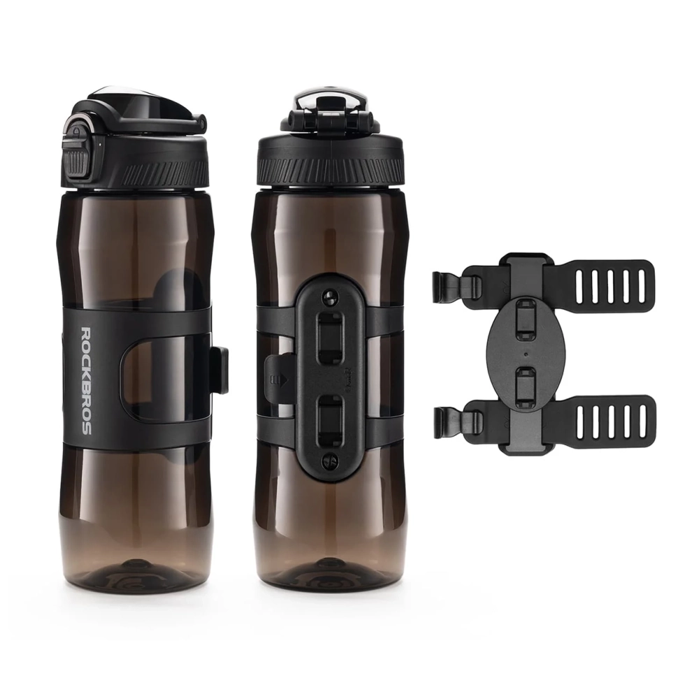 Rockbros S550H-1 700 ml šiluminis butelis su magnetiniu laikikiu ir tvirtinimo juostele - juodas