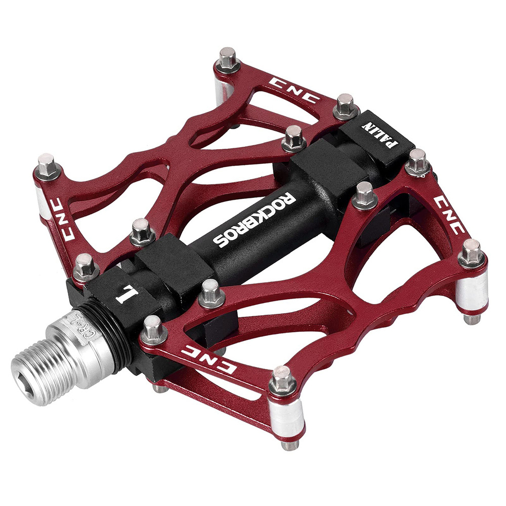Rockbros JT201012LR 2010-12L Aliuminio platformos dviračio pedalai - raudoni