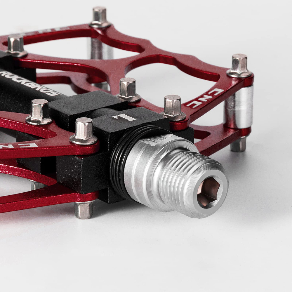 Rockbros JT201012LR 2010-12L Aliuminio platformos dviračio pedalai - raudoni