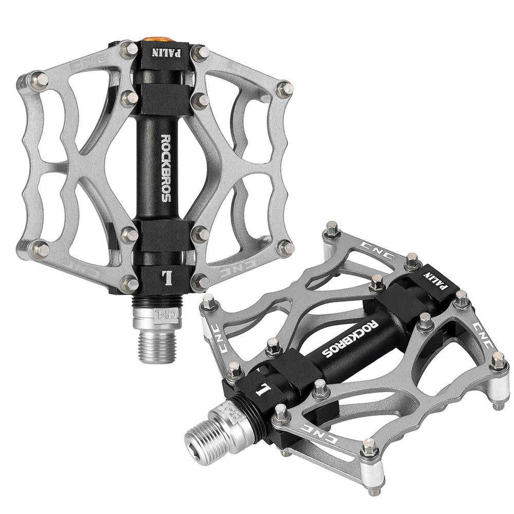 Rockbros JT201012LS 2010-12L Aliuminio platformos dviračio pedalai - sidabriniai