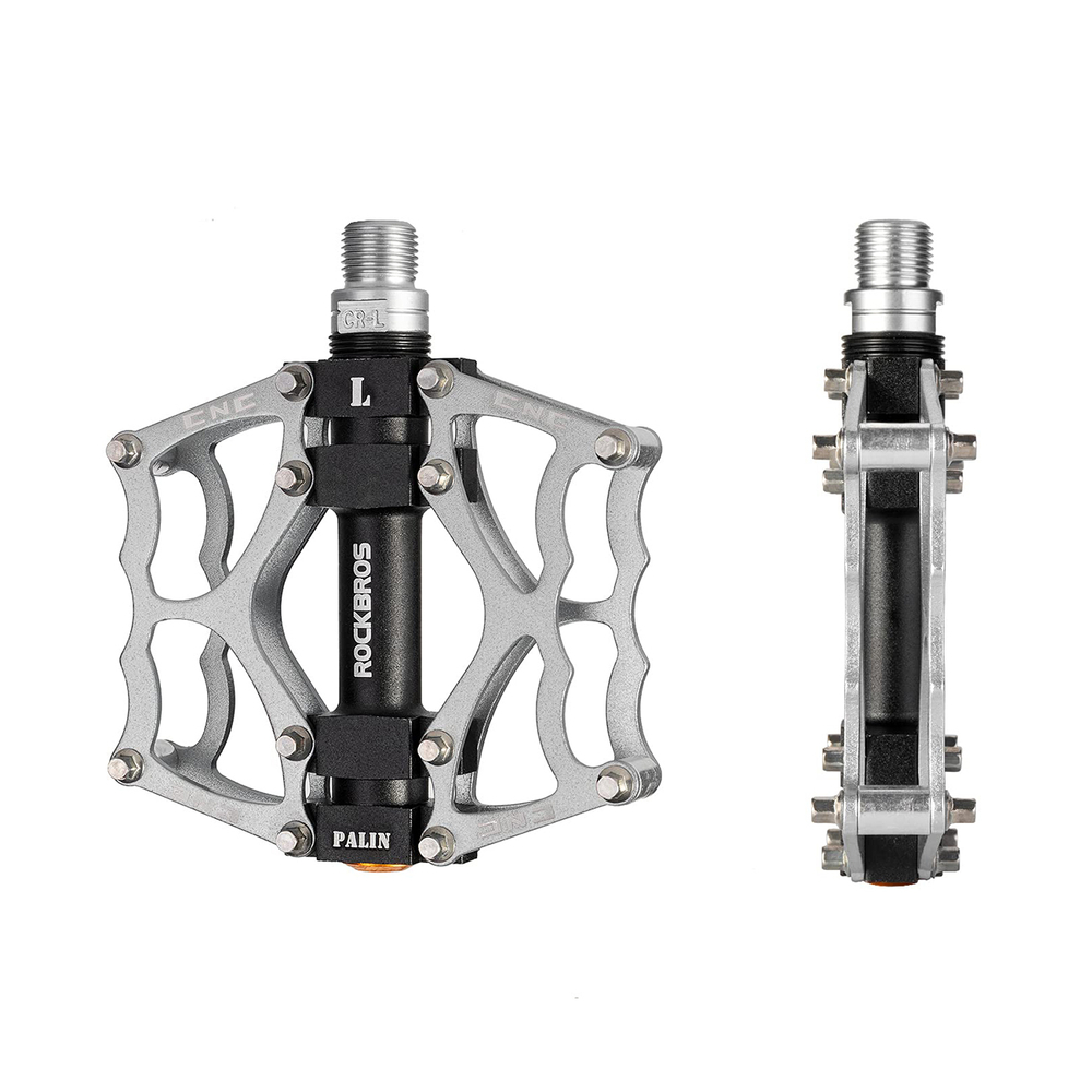 Rockbros JT201012LS 2010-12L Aliuminio platformos dviračio pedalai - sidabriniai
