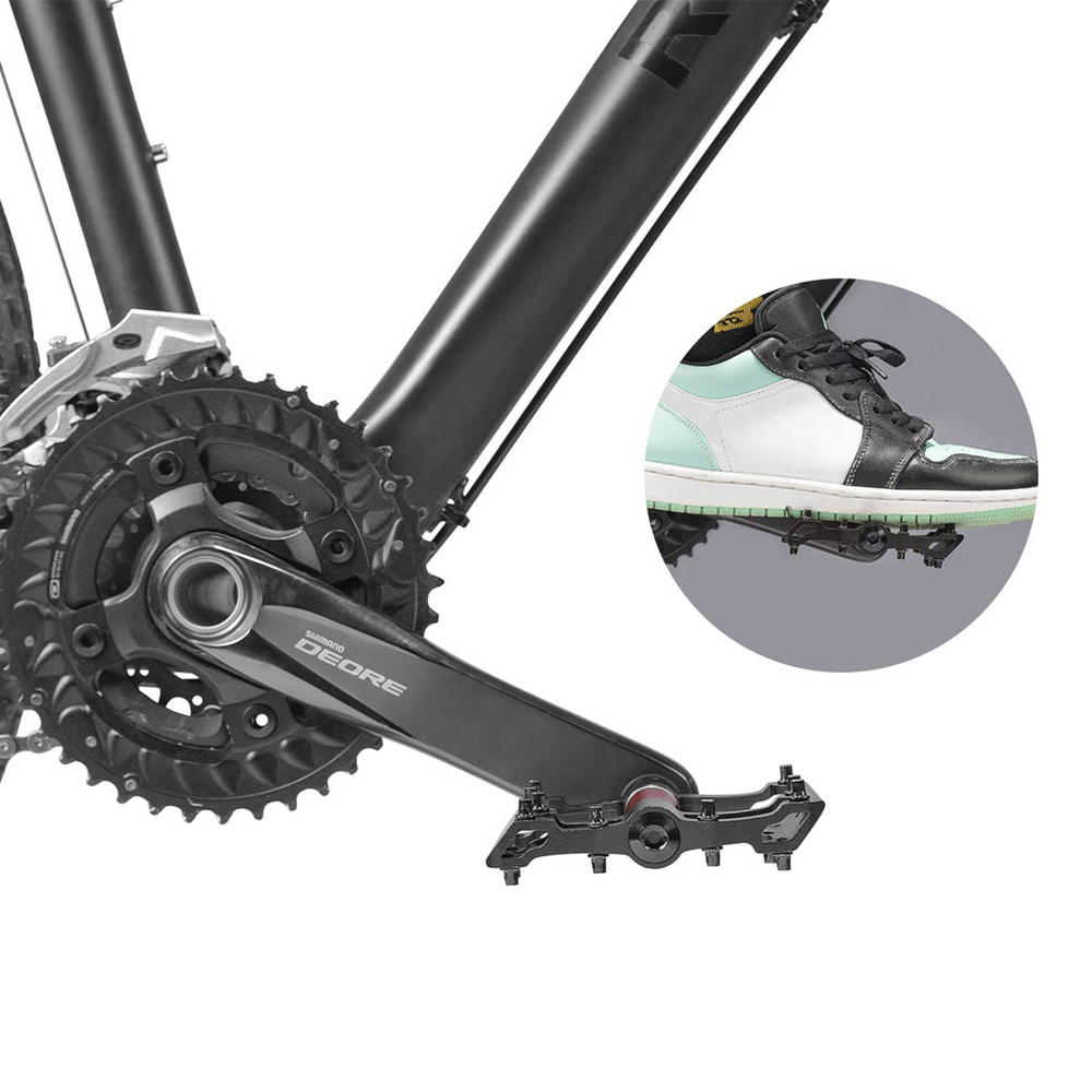 Rockbros 2020-12BBK platforminiai aliuminio dviračio pedalai - Juodi