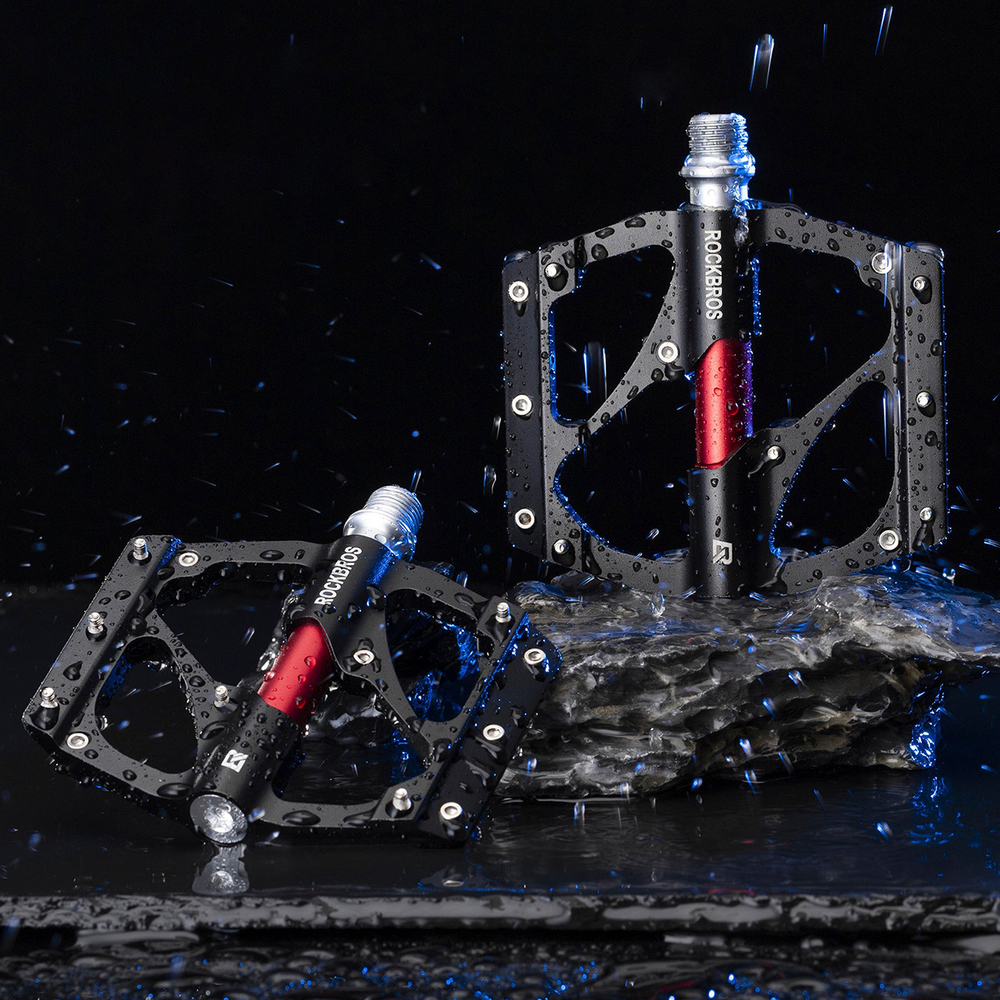 Rockbros 2020-12BBK platforminiai aliuminio dviračio pedalai - Juodi