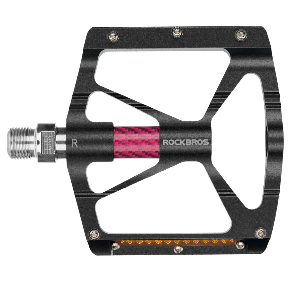 Rockbros K307PT aliuminio atspindintys platforminiai dviračio pedalai - Juodi