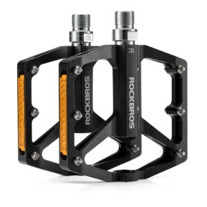 Rockbros K371 atspindintys aliuminio dviračio pedalai su sandariais guoliais - juodi