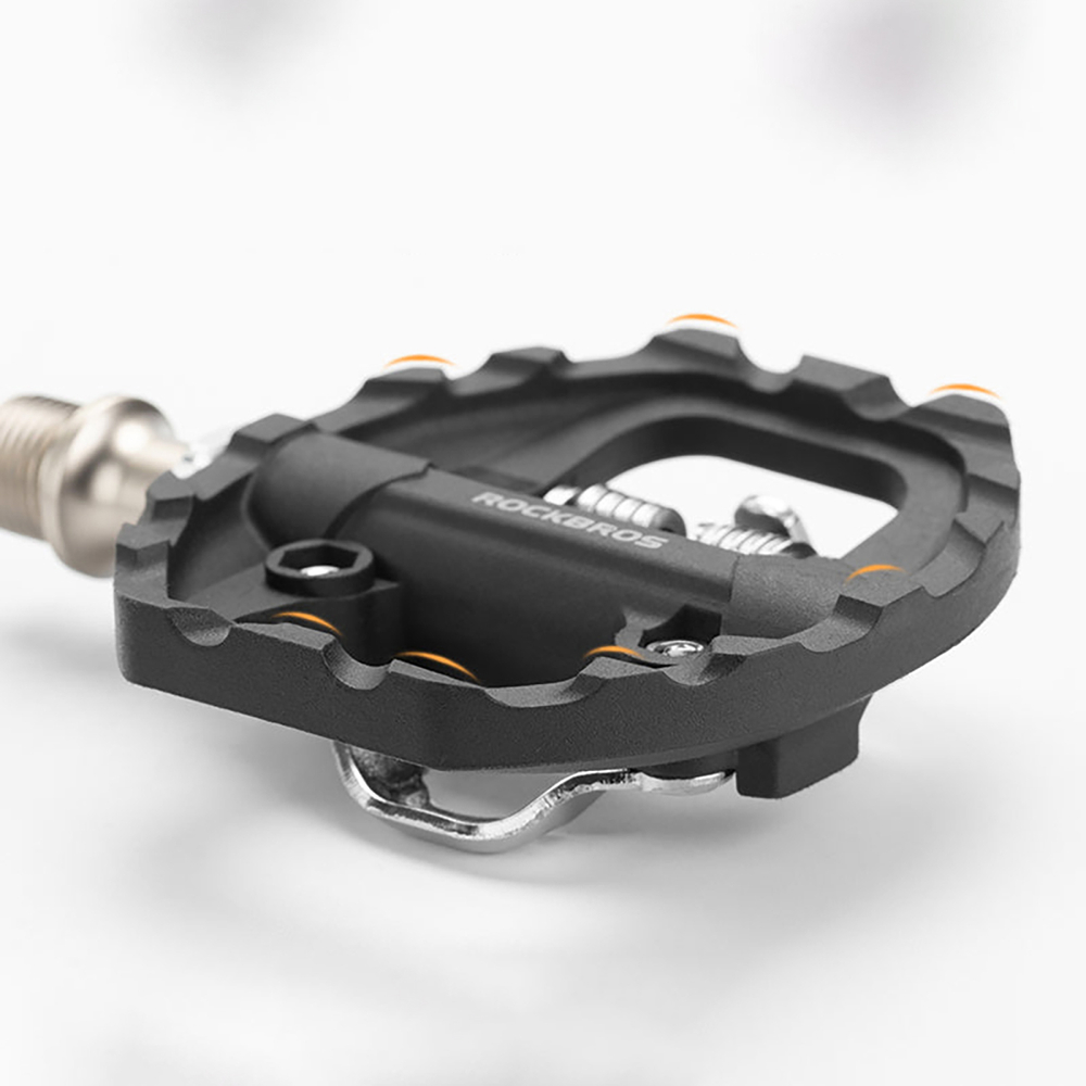 Rockbros M108 nailono pusiau užrakinami dvipusiai dviračio pedalai - juodi