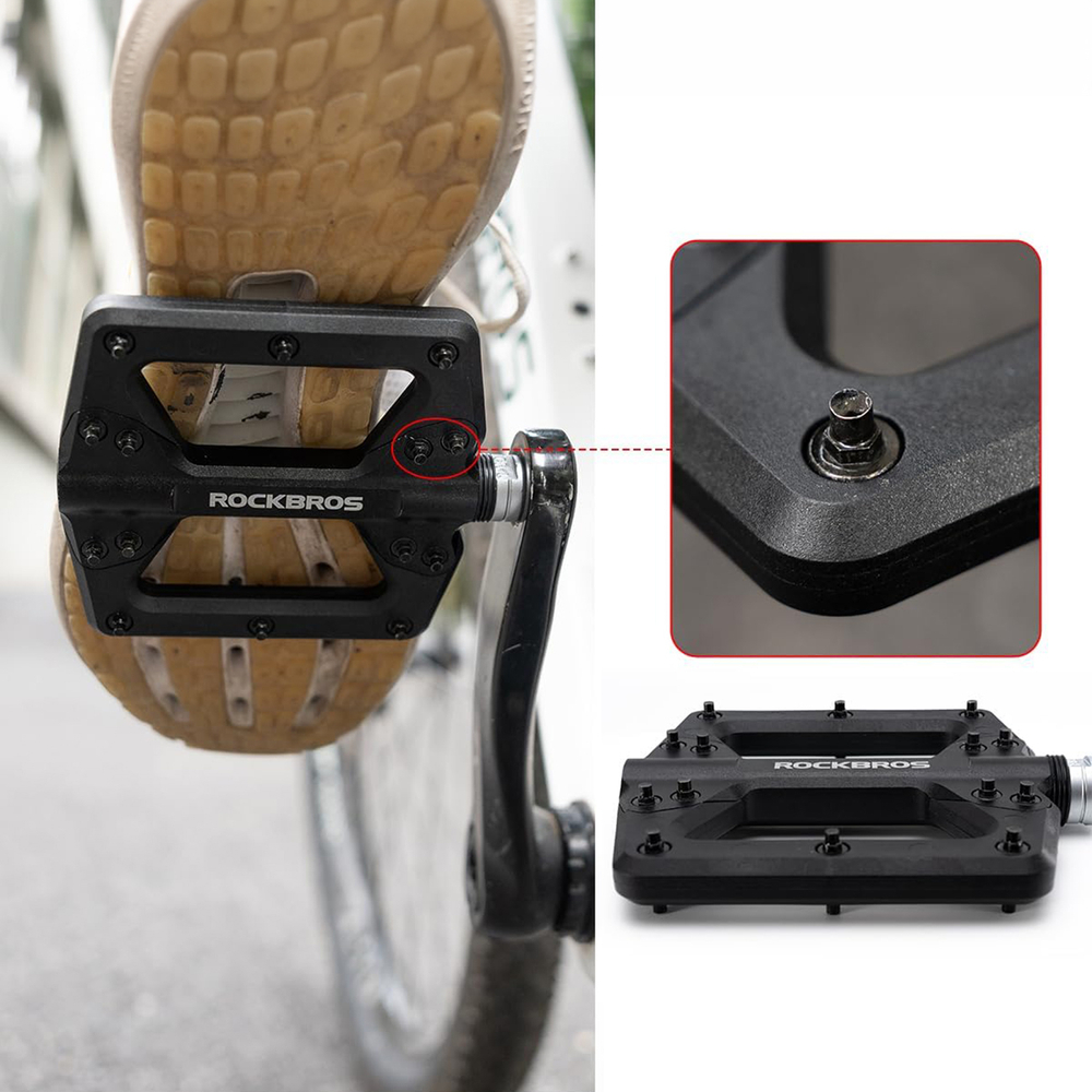 Rockbros 2022-12A nailono dviračio pedalai - juodi