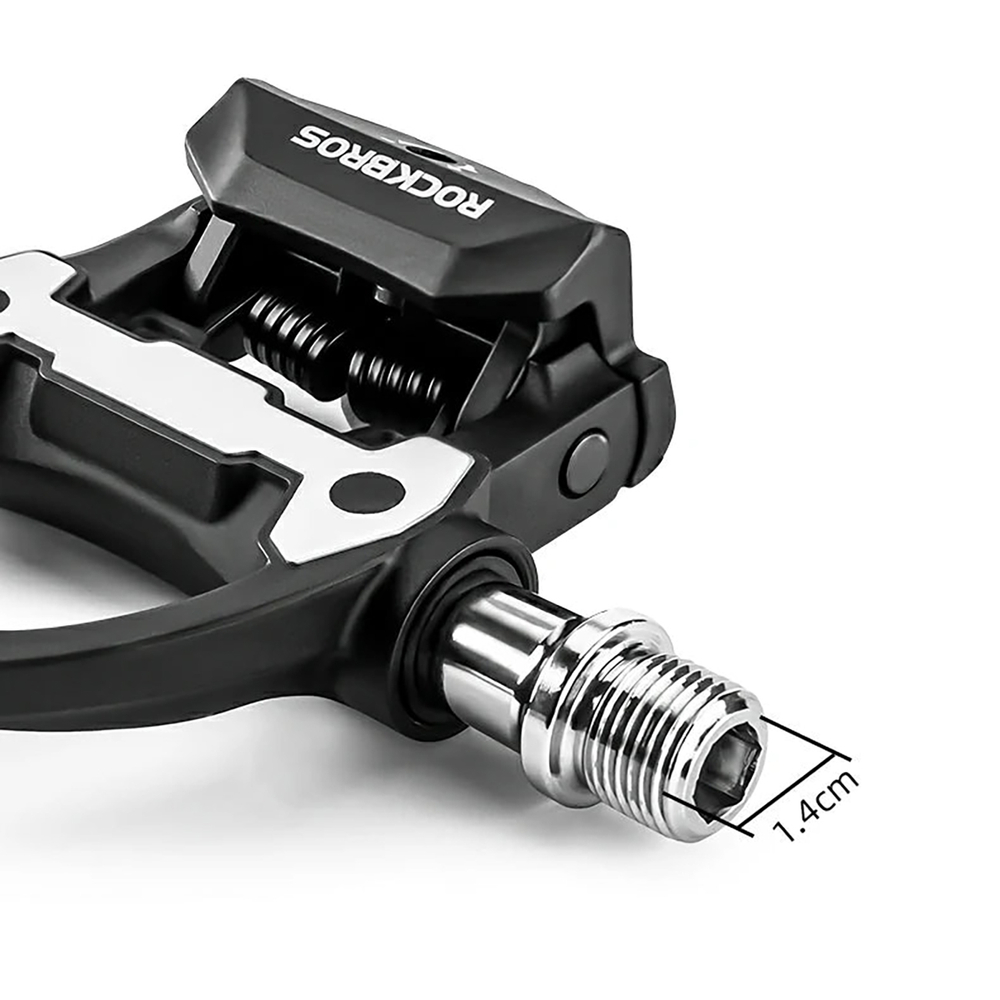 Rockbros P602 9/16" dviračio pedalai su SPD-SL sistema - juodi