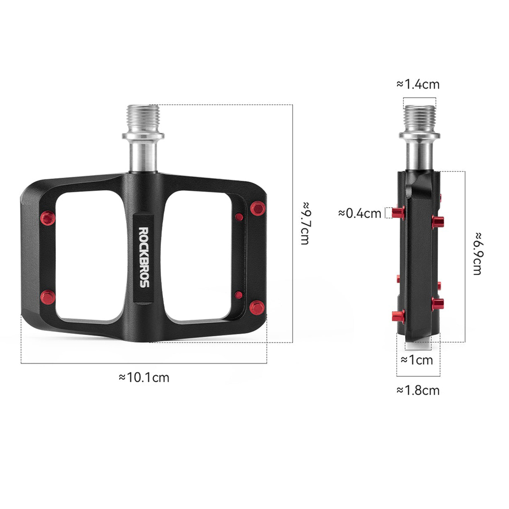 Rockbros BP2603 Platforminiai Dviračio Pedalai su Titano Ašimi ir Magnio Lydinių Guoliais - Juodi