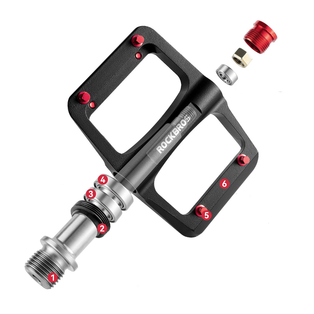 Rockbros BP2603 Platforminiai Dviračio Pedalai su Titano Ašimi ir Magnio Lydinių Guoliais - Juodi