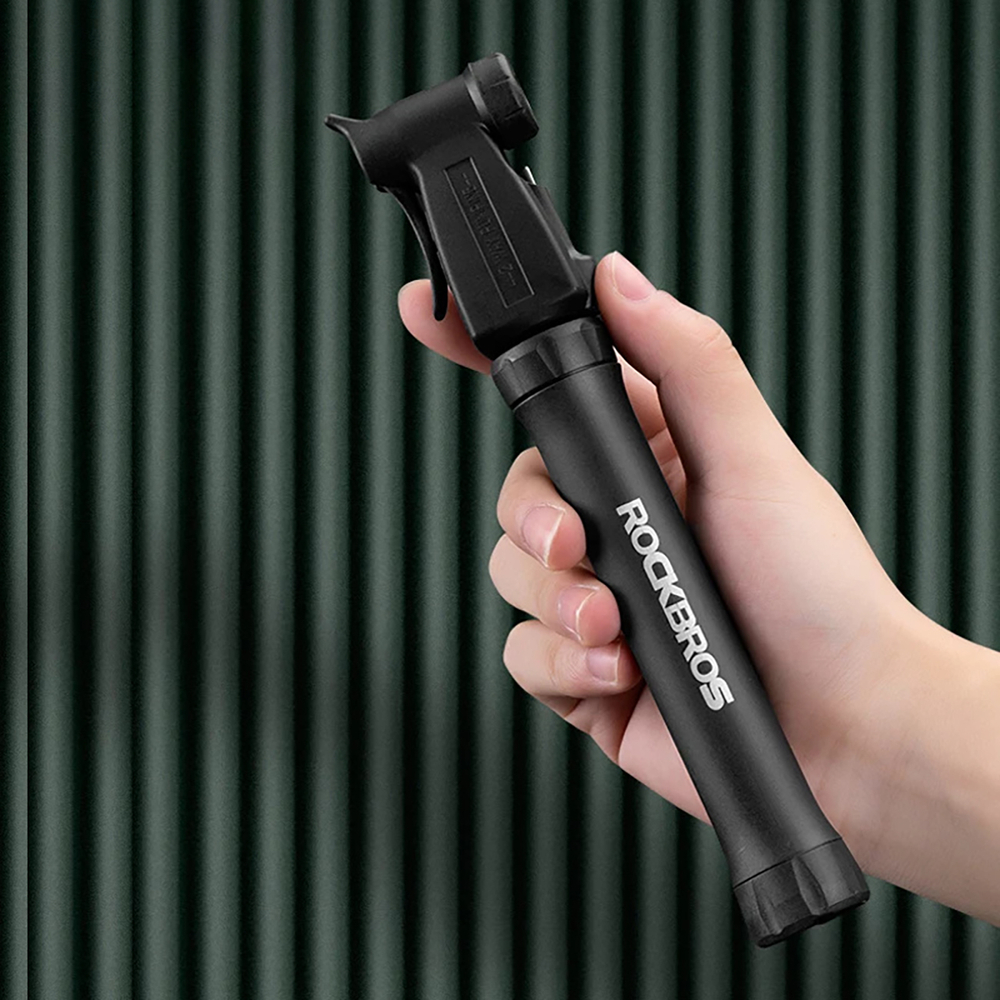 ROCKBROS TM-1701P 80 PSI Mini dviračio pompa Presta ir Schrader vožtuvams - juoda