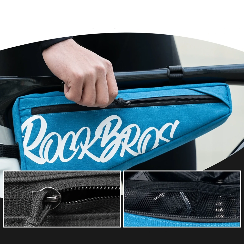 Rockbros G008 Flash Journey trikampio rėmo dviračio krepšys XL 1.9 l - mėlynas