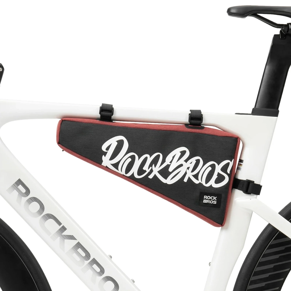 Rockbros G008 Flash Journey trikampis rėmo dviračio krepšys XL 1,9 l – juodas ir raudonas