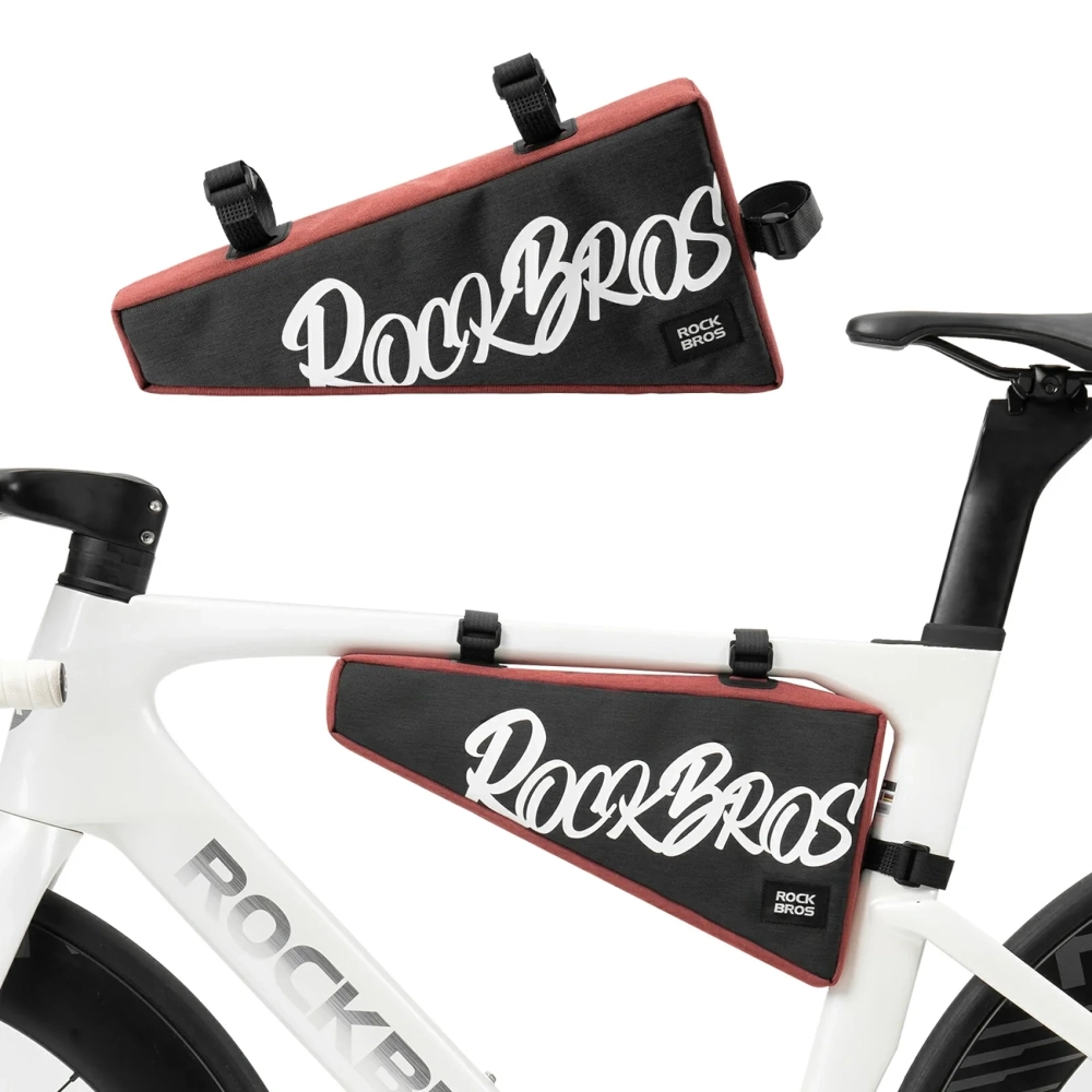 Rockbros G008 Flash Journey trikampis rėmo dviračio krepšys XL 1,9 l – juodas ir raudonas