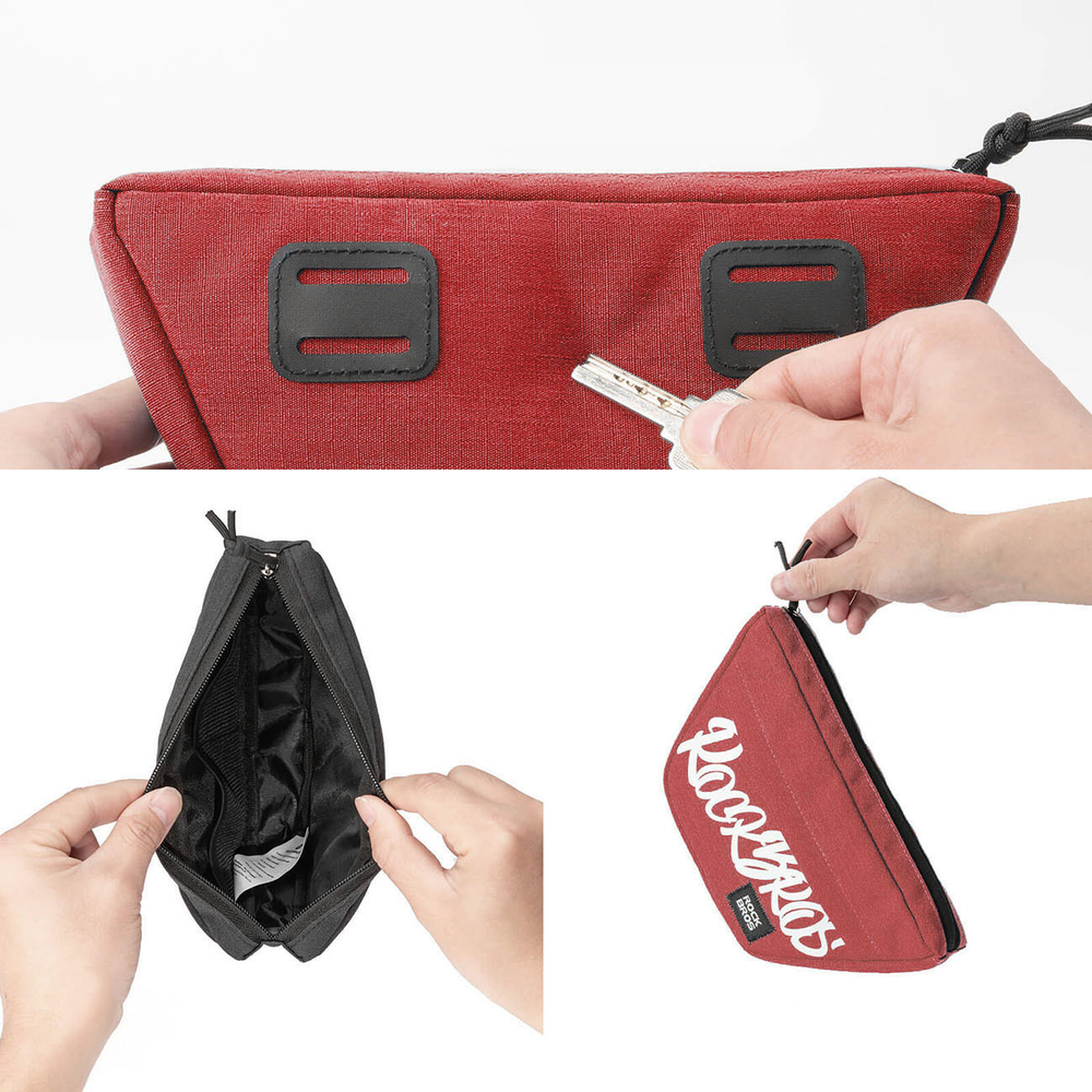Rockbros G011 Flash Journey trapecinis vairo dviračio krepšys 0,7 l – raudonas