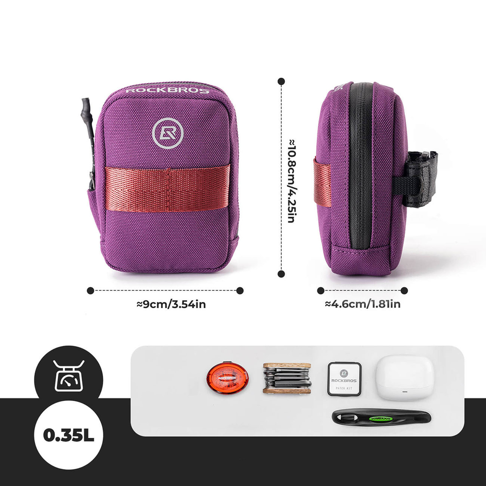 Rockbros F006 dviračio balto krepšys 0,35 l - violetinis