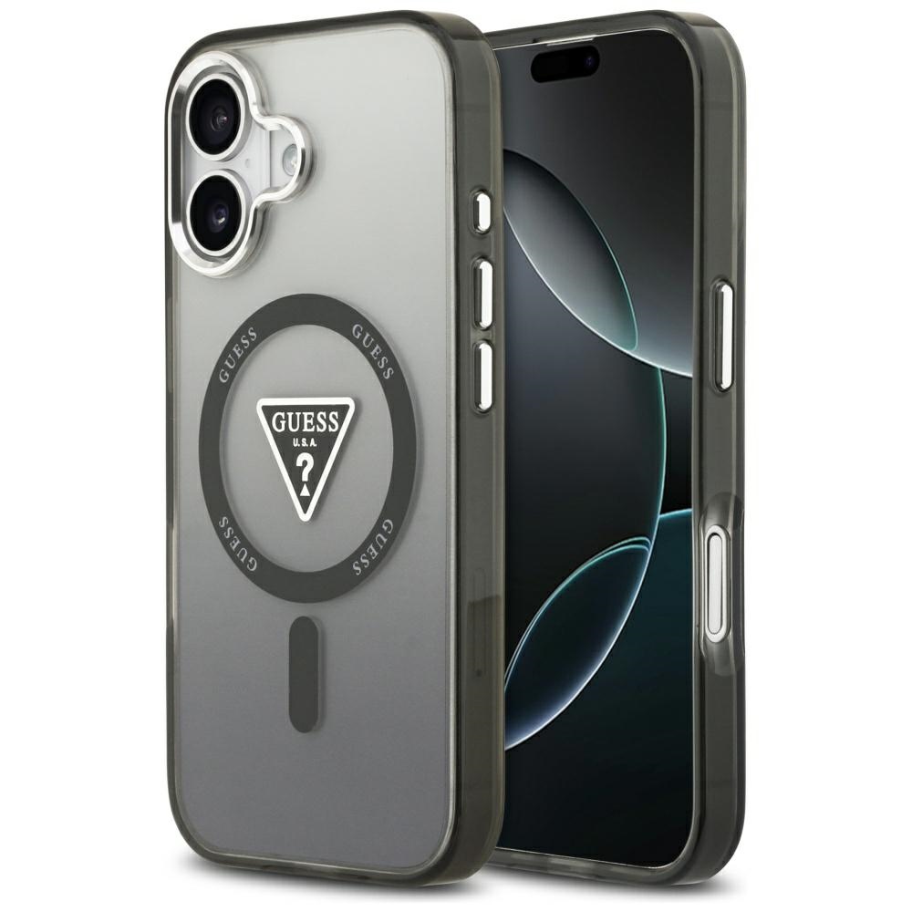 Guess IML Gradient Triangle Logo MagSafe dėklas iPhone 17 - juodas