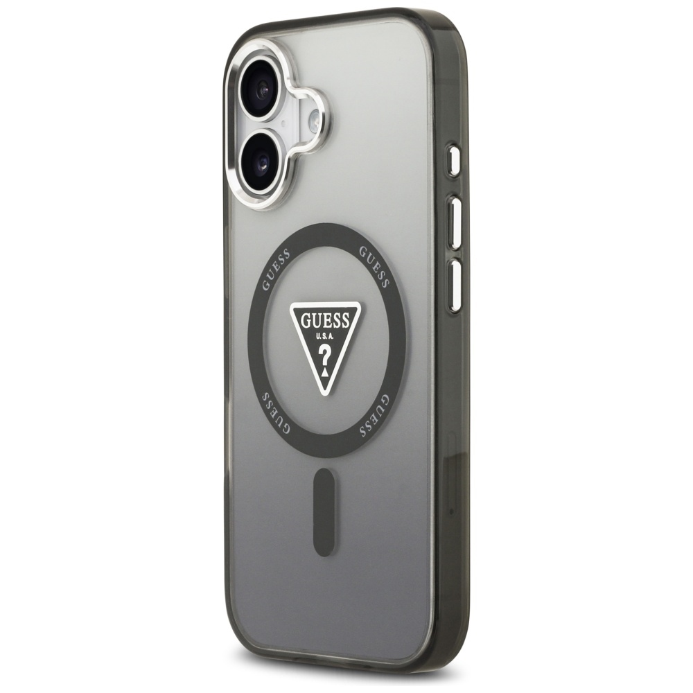 Guess IML Gradient Triangle Logo MagSafe dėklas iPhone 17 - juodas