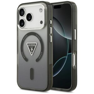 Guess IML Gradient Triangle Logo MagSafe dėklas iPhone 17 Pro - juodas