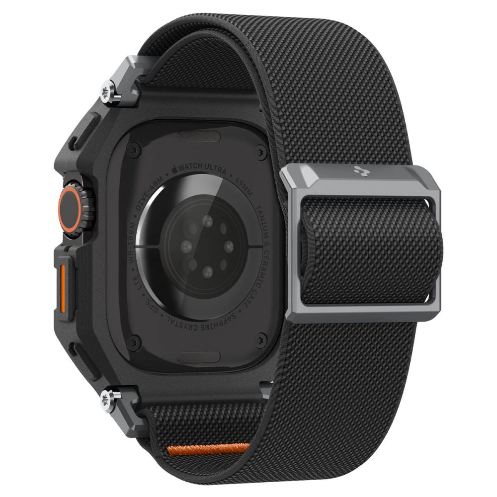Dirželis su apsauginiu stiklu Spigen Lite Fit Pro, Apple Watch Ultra 1 / 2 / 3 (49 mm), matinis juodas