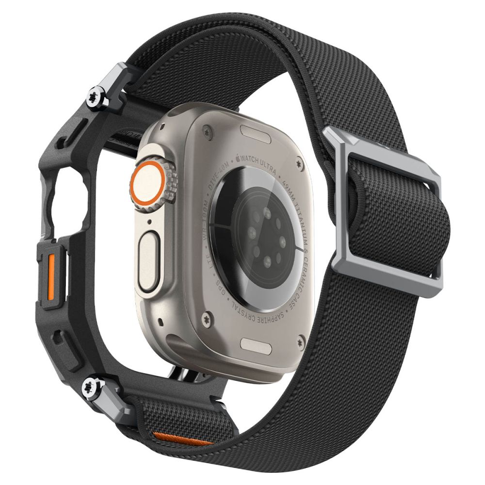 Dirželis su apsauginiu stiklu Spigen Lite Fit Pro, Apple Watch Ultra 1 / 2 / 3 (49 mm), matinis juodas