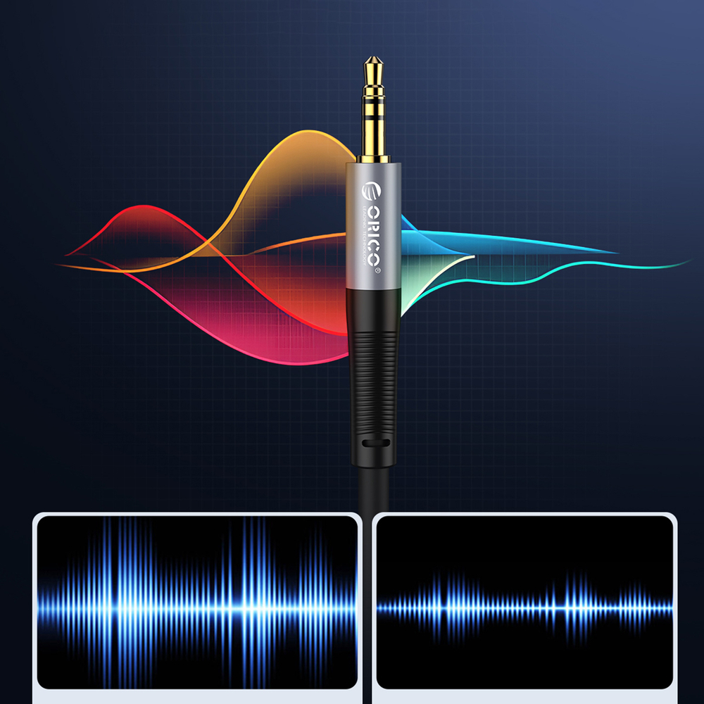 Orico AXW Mini Jack 3.5mm Erkinis į Erkinį Nuožulnus Audio Kabelis 1m - Juoda