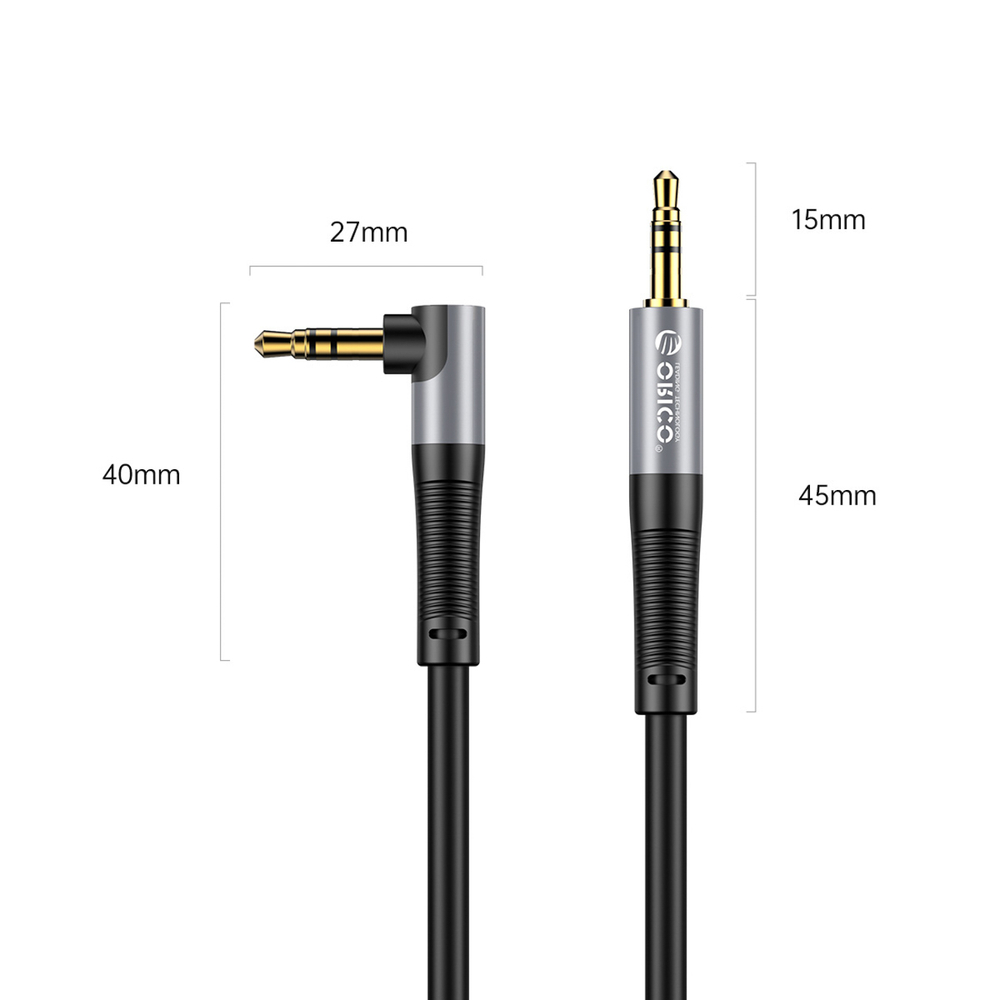 Orico AXW Mini Jack 3.5mm Male to Male kampuotas garso kabelis 3m - juodas