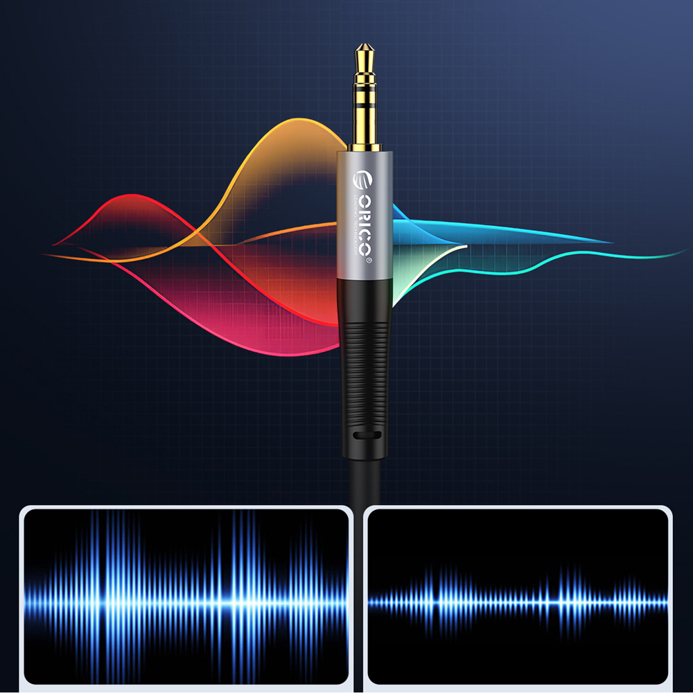 Orico AXRF garso kabelis mini jack 3.5 mm į 2x RCA moterišką 5 m - juodas