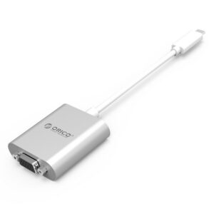 Orico PTAV USB-C - VGA adapteris ir 3,5 mm Full HD mini šonas 0,15 m - sidabrinė