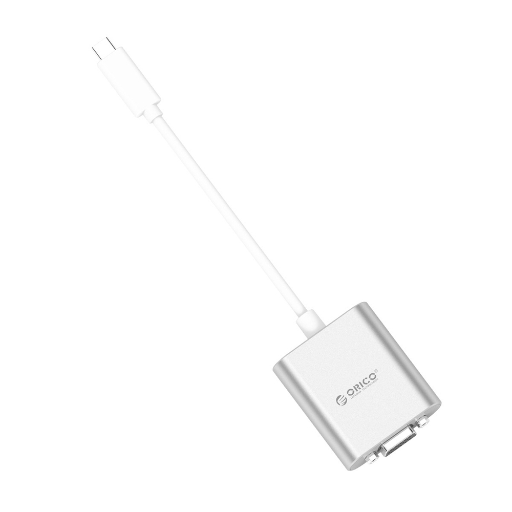 Orico PTAV USB-C - VGA adapteris ir 3,5 mm Full HD mini šonas 0,15 m - sidabrinė