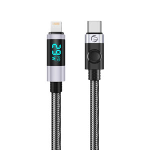 Orico LDC2L USB-C į Lightning PD 29W Kabelis su LED Ekranu 480Mbps 2m - Juodas