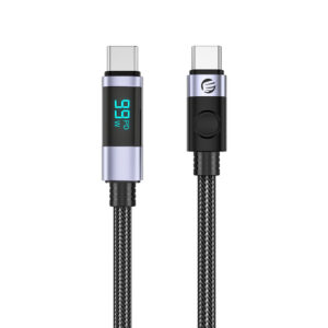 Orico LDC2C USB-C - USB-C PD 100 W kabelis su LED ekranu 480 Mb/s 2 m - 2 vnt. - juodas