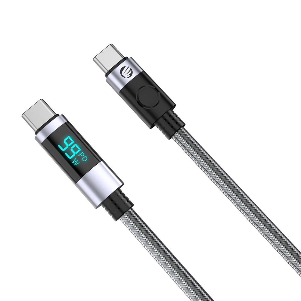 Orico LDC2C USB-C - USB-C PD 100 W kabelis su LED ekranu 480 Mb/s 2 m - 2 vnt. - juodas