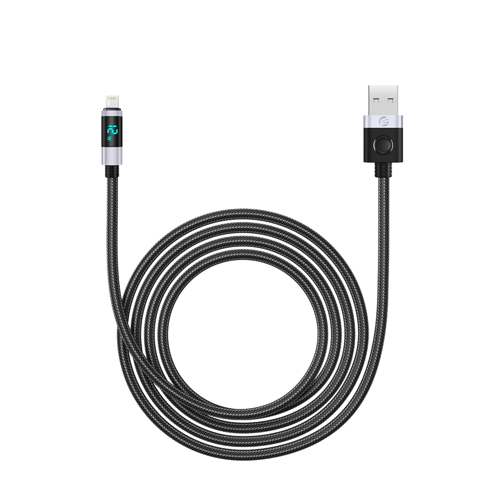 Orico LDA2L USB-A į Lightning kabelis 12W su LED ekranu 0,5m - juodas ir sidabrinis