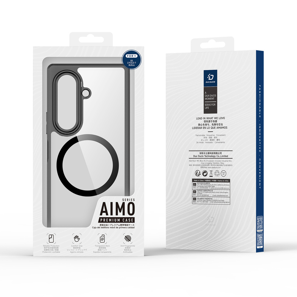 Dux Ducis Aimo Mag dėklas Samsung Galaxy Z Fold 8 suderinama su MagSafe - Juoda