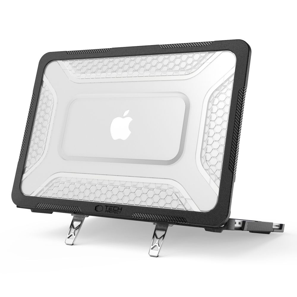 Dėklas Tech-Protect Kevlar Pro MacBook Neo 13 (2026), matinis juodas / skaidrus