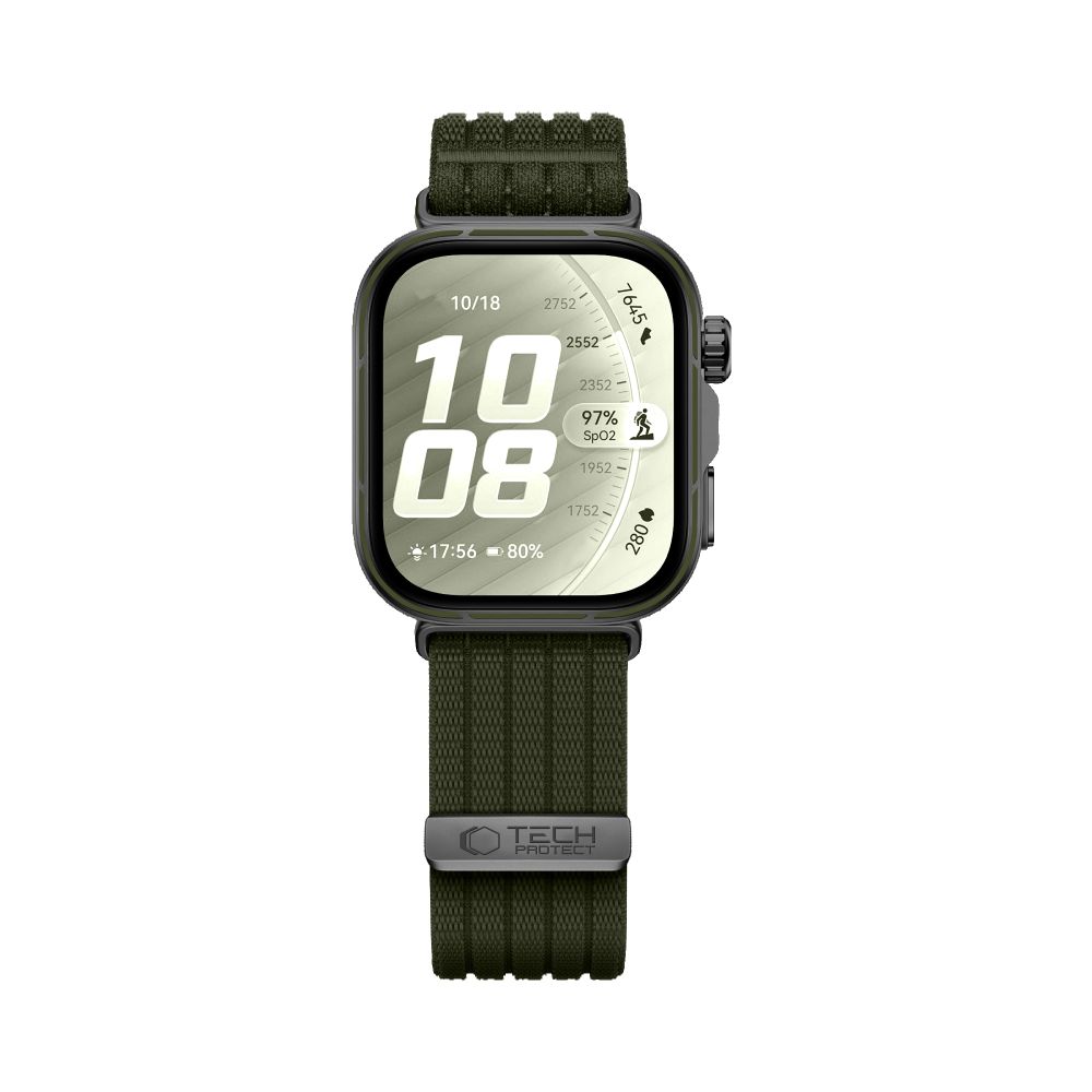 Dirželis Tech-Protect Nylon Sport Huawei Watch Fit 3 / 4 / 4 Pro / 5 / 5 Pro, žalias