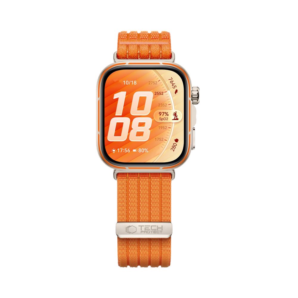 Dirželis Tech-Protect Nylon Sport Huawei Watch Fit 3 / 4 / 4 Pro / 5 / 5 Pro, oranžinis