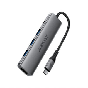 Acefast J16 USB Hub USB-C 5-in-1 HDMI 4K 60Hz PD90W Docking stotis - pilka