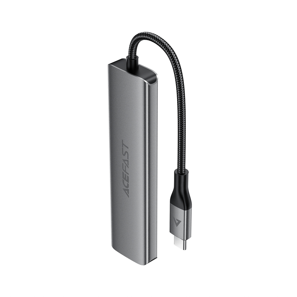 Acefast J16 USB Hub USB-C 5-in-1 HDMI 4K 60Hz PD90W Docking stotis - pilka