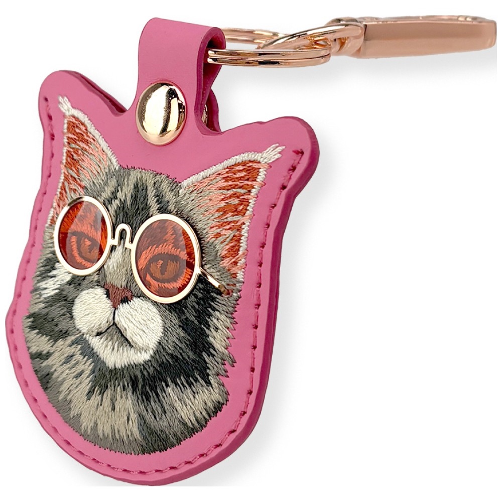Nimmy Glasses Cool and Cute Cat dėklas lokalizatoriui - rožinis