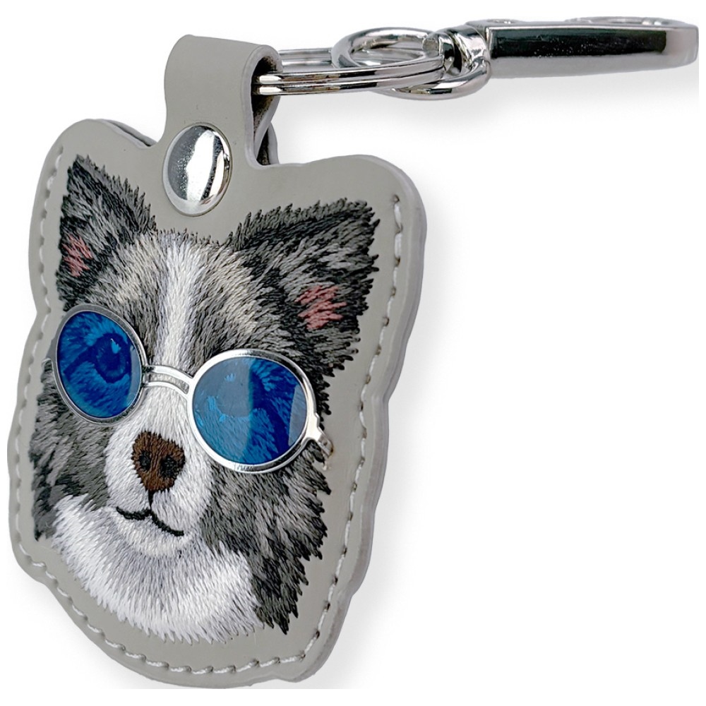 Nimmy Glasses Cool and Cute Dog dėklas lokalizatoriui - pilkas