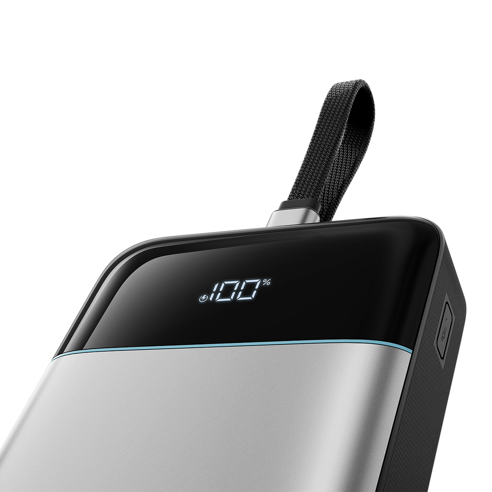 Cuktech LPB252N 120W 25000mAh išorinė baterija su integruotu USB-C kabeliu - pilka