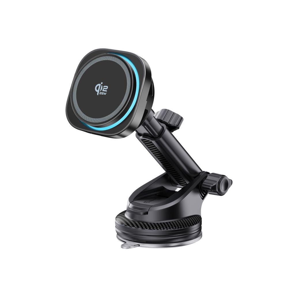 Automobilinis laikiklis-įkroviklis Tech-Protect V20 ArcticBoost, MagSafe, belaidis 25W Qi2.2, juodas