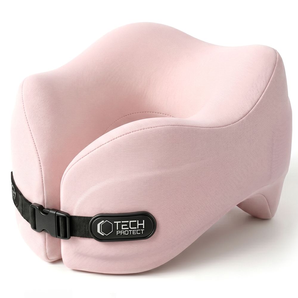Kelioninė pagalvė kaklui Tech-Protect ComfortRest, rožinė